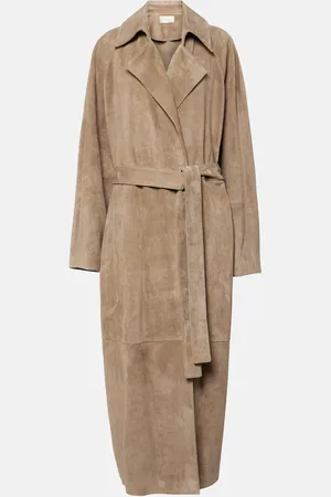 The Row Poseidone suede coat