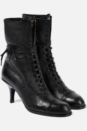 Miu Miu 75 leather lace-up boots