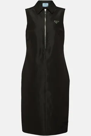 Prada Half-zip silk-blend midi dress