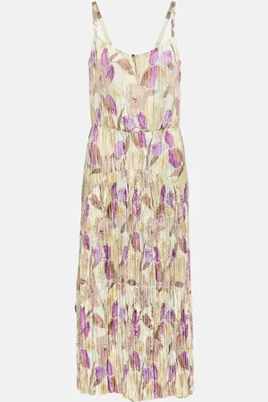 Vince Floral pleated midi dress
