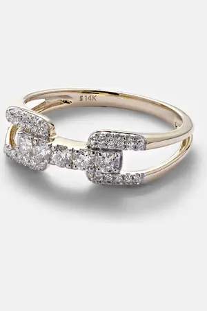 STONE AND STRAND Harness 14kt ring with diamonds