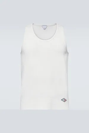 Bottega Veneta Logo ribbed-knit cotton tank top