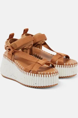 Chloé Nama 80 wedge sandals