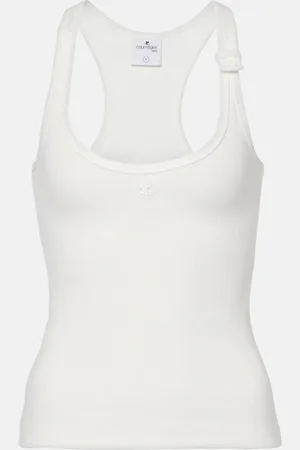 Courrèges Ribbed-knit cotton tank top