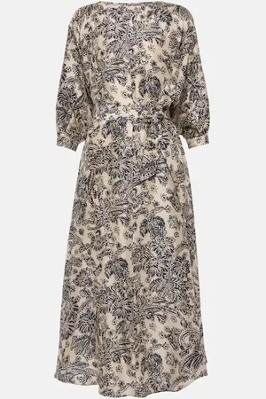 Loro Piana Printed silk midi dress
