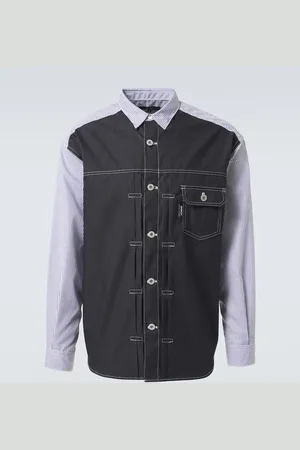 Comme des Garçons Striped cotton and denim shirt