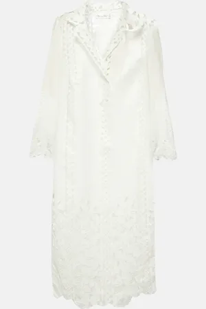 Oscar de la Renta Floral trellis guipure lace-trimmed tunic