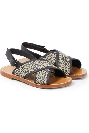 Dolce & Gabbana Logo leather-trimmed canvas sandals