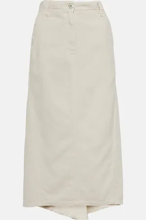 Brunello Cucinelli Cotton and linen midi skirt