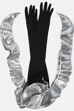 DAVID KOMA Long sequined gloves