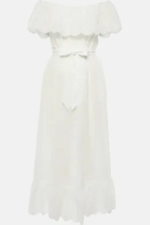 Marysia Off-shoulder cotton midi dress