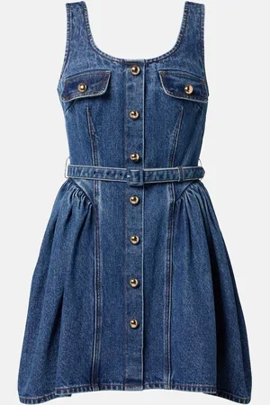 Self-Portrait Belted denim minidress
