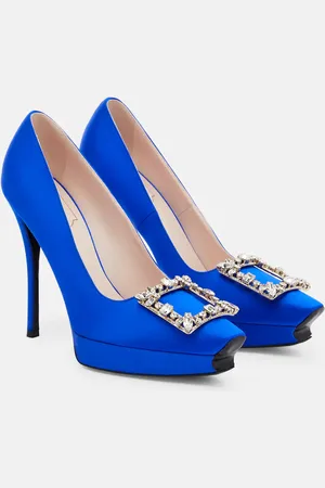 Roger Vivier Flower Strass satin platform pumps