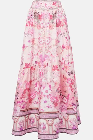 Camilla Floral embellished silk maxi skirt