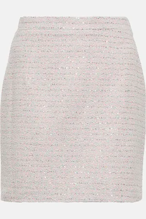 Alessandra Rich Embellished tweed miniskirt