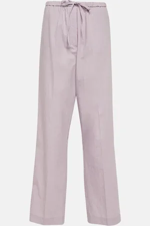 Totême High-rise straight cotton-blend pants