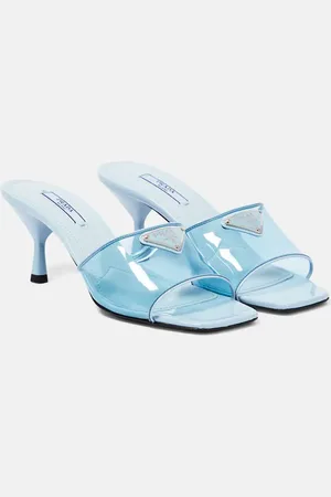 Prada Leather-trimmed PVC mules