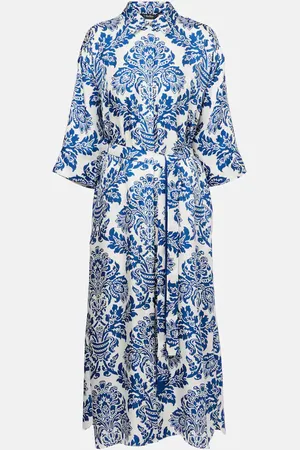 Max Mara Camelia printed silk midi dress