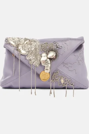 DRIES VAN NOTEN Embellished satin clutch