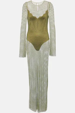 GALVAN Gloria crystal-embellished maxi dress