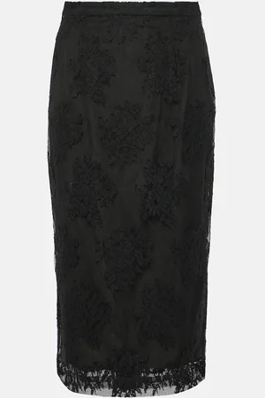 Dolce & Gabbana Cotton and lace midi skirt