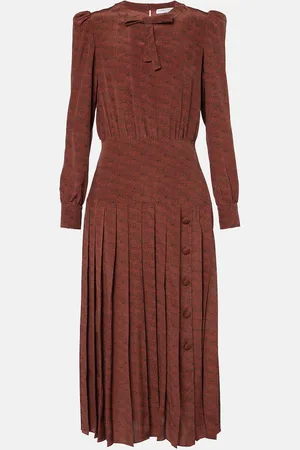 Alessandra Rich Leopard-print silk midi dress