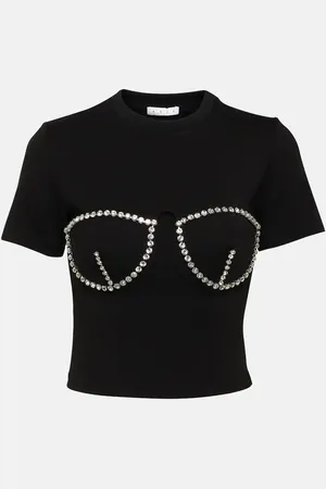 AREA Embellished crop top
