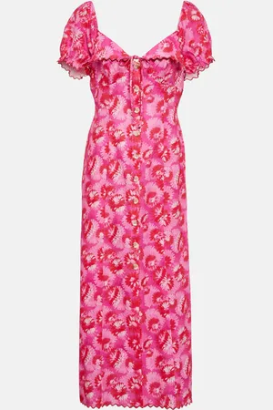 RIXO London Briella printed linen-blend midi dress