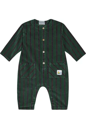 Bobo Choses Baby striped velvet overalls