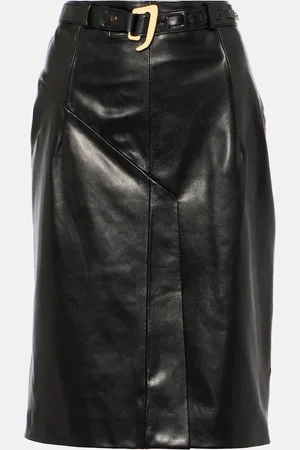 Tom Ford Belted leather midi skirt