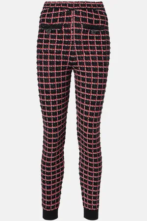 Self-Portrait Tweed high-rise leggings