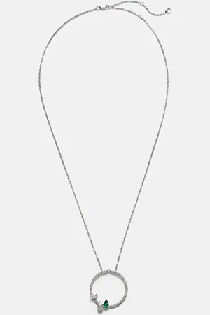 Repossi Serti Sur Vide 18kt gold necklace with diamonds and emerald