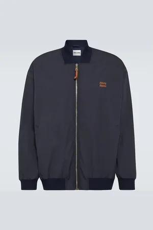 Miu Miu Logo cotton-blend bomber jacket