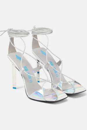 The Attico Adele metallic leather sandals