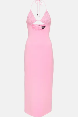 DAVID KOMA Crystal-embellished cutout midi dress