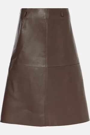 Totême Leather midi skirt
