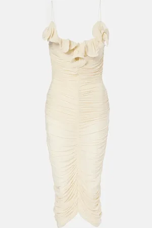 MAGDA BUTRYM Semi-sheer ruched jersey midi dress