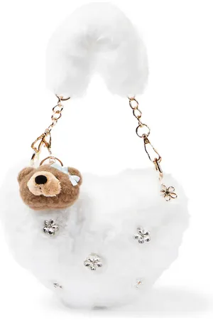 MONNALISA Embellished faux fur shoulder bag