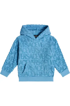 VERSACE Logo jacquard cotton hoodie