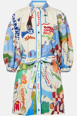 ALÉMAIS X Nadia Hernandez printed linen shirt dress