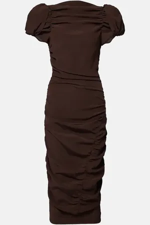 MAGDA BUTRYM Puff-sleeve silk midi dress