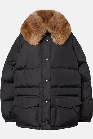 Prada Faux fur-trimmed down jacket