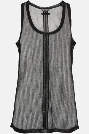 Tom Ford Semi-sheer ribbed jersey tank top
