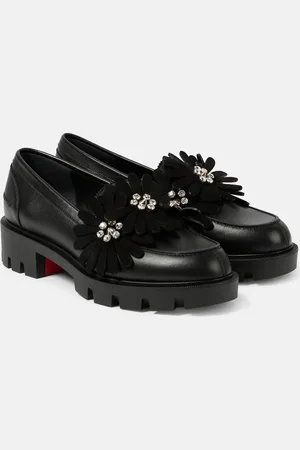 Christian Louboutin Flora Moc embellished leather loafers