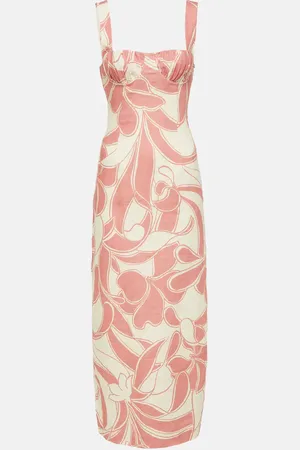 SIR Belletto printed linen midi dress