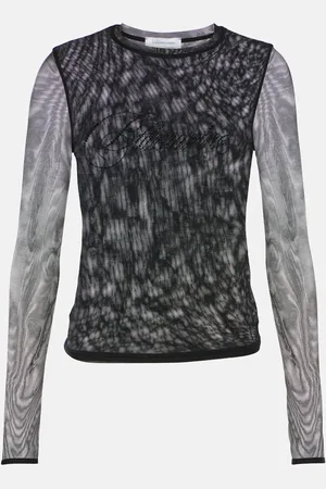 BLUMARINE Logo tulle-trimmed T-shirt