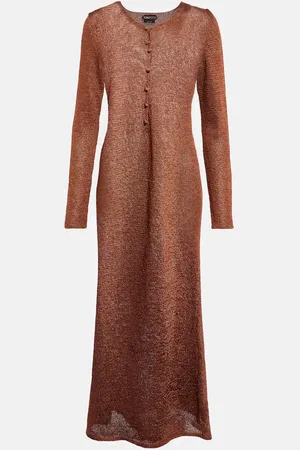 Tom Ford Metallic knitted maxi dress