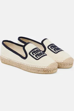 Miu Miu Logo embroidered drill espadrilles
