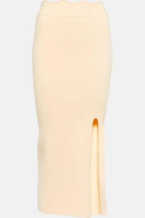 GALVAN Delia scalloped midi skirt