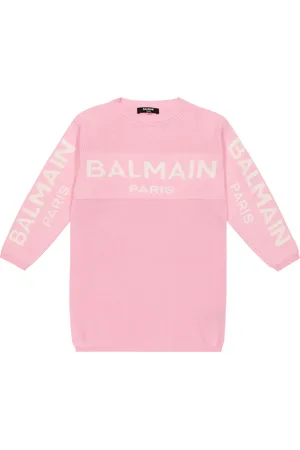 Balmain Logo cotton-blend sweater dress